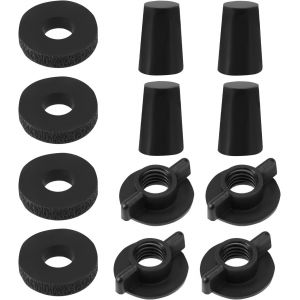 12pcs Kit de Remplacement pour Berkey Syst&egrave;me de Filtration d'Eau,Entretien du Syst&egrave;me de Filtration d'Eau Comprend 4pcs &Eacute;crous &agrave; Oreilles 4pcs Joints et 4pcs Bouchons en Silicone(Noir) - Neuf