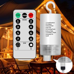 JGD-Accessoires de charge pour bo&icirc;tes &agrave; piles pour guirlande lumineuse 24 V, accessoires de rechange avec t&eacute;l&eacute;commande, 8 modes, IP65, pour rideau lumineux, lumi&egrave;re r&eacute;seau, guirlande lumineuse - Neuf