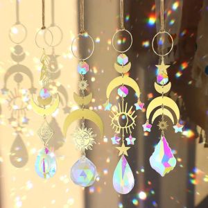 Mevronisshop-Attrape-Soleils En Cristal, 4 Pcs Attrape Soleil Cristal Suspendu Pour Fen&ecirc;tre, Prisme En Cristal Arc-En-Ciel Pendentifs Pour D&eacute;coration De Maison, Bureau, Jardin, Voiture - Neuf