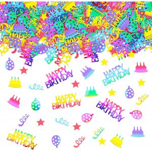 Lot de 100 confettis de table &iquest;&iquest; paillettes Happy Birthday, multicolores, grands, d&iquest;&iquest;coration &iquest;&iquest; disperser aux couleurs de l'arc - en - ciel, serpentins, d&iquest;&iquest;coration d'anniversaire pour homme et - Neuf