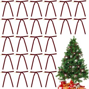 KALANKA-24 Pi&egrave;ces Noeud Ruban No&euml;l, Noeud Rouge Noel, Decoration de No&euml;l, Noeud Sapin Noel, Ornements de Guirlande, Ruban N?ud pour Sapin de No&euml;l Emballage Cadeau Guirlande Voiture Mariage (Rouge) - Neuf