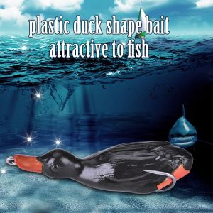 Leurre Souple En Plastique Pour La Peche En Eau Douce Et En Eau Salee, Realiste, En Forme De Canard (Noir) - Neuf