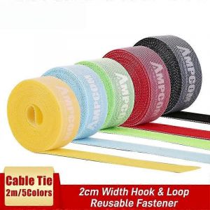 5 Roll Hook-and-Loop Nylon Câble Organisateur Fil Enrouleur Clip / Lien Fil Organisateur / Couleur 10m Pour iPhone Samsung Câble USB - Neuf