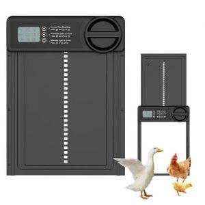 Porte De Poulailler Automatique - Marque - Modèle - Aluminium - Anti-Pincement - Noir - Neuf