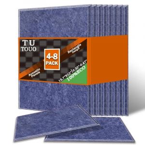 ORE-TOUO 4/6/8 pièces panneau acoustique haute densité isolation phonique matériel rectangulaire traitement insonorisé étudios traitement acoustique-8 Pcs With Tapes-21 Gemstone Blue - Neuf