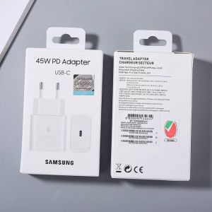 Chargeur Usb C 45w,Charge Tr&egrave;s Rapide,Adaptateur Eu Us Ep-Ta845 Pour Galaxy S23 S22 S21 S20 Plus Fe Zfold 5 4-Black-White Eu Plug Box - Neuf