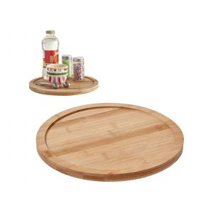 Plateau Tournant En Bambou Lazy Susan Pour La Cuisine Et Le Rangement - Neuf