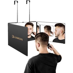 Ulteronixshop-Miroir &agrave; Suspendre &agrave; 360 &deg; - Cosm&eacute;tique Miroir Pliable en 3 Parties - R&eacute;glable en Hauteur - pour Le Maquillage, Le Rasage, la Coiffure - sans LED - Neuf