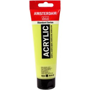 Acrylic Paint Yellowish Vert Light 664, 120 Ml, Opaque, Excellente Résistance À La Lumière, Pigments De Haute Qualité, Finition Satinée, Viscosité Moyenne Polyvalente - Neuf