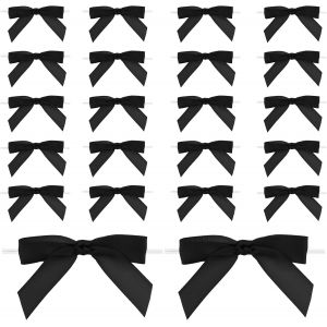 Kal-Lot De 50 Noeuds De Satin Twist Tie - 7 Cm - Mini Noeuds En Ruban De Satin Pr&eacute;-Nou&eacute; - Mignon - Petit Noeud Pour Cadeau - Pour Bricolage, Couture, Cadeau, Biscuits, Sachets De Bonbons - Neuf