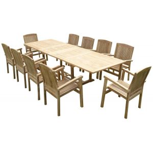 Ensemble De Jardin En Teck Premium Kirang 10 Fauteuils Audia - Neuf