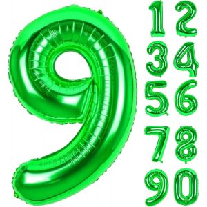 Ballon Chiffre Anniversaire 9 Vert,Num&eacute;ro 9 Feuille G&eacute;ante H&eacute;lium Ballons Gonflables Xxl Grand Ballon 9 Num&eacute;rot&eacute;s Gar&ccedil;on Fille Homme Femme D'Anniversaire D&eacute;coration Pour F&ecirc;te Mariage C&eacute;l&eacute;brations - Neuf