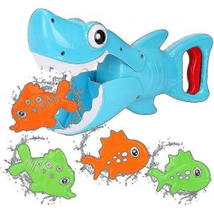 Jouet De Bain Pour B&eacute;b&eacute;, Jouet De Requin De Douche Avec De Petits Poissons, Jeu D'eau De Requin, Petit - Neuf