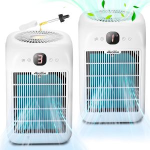 CHECARZHN--NO1-2 Pièces Purificateur D'Air, Cadr 180M³/H, Entrée D'Air Double Face Air Purifier H13 Hepa Capturer 99,97% De Fumée Pollen Poussière Jusqu'À 0,1 Micromètre, Avec Minuteur, 25Db - Neuf