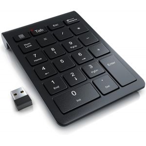 ERYI-Numpad Sans Fil Clavier Usb Sans Fil 2.4 Ghz, Keypad, Mini-Clavier, Keyboard Pavé Numérique Avec 22 Touches, 10 Touches Multimédias, Mode D'Économie D'Énergie, Ergonomique, Pour Pc Et Laptop - Neuf