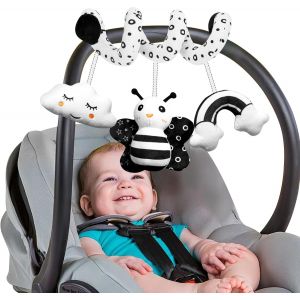Subzonal-Jouet En Spirale Pour Bébé De 0 À 6 Mois, Avec Coque Pour Bébé, Jouet Pour Bébé De 0 À 6 Mois, Avec Chaîne D'activité, Contraste Noir Et Blanc, Jouet À Suspendre Pour Nouveau-Né À Partir De - Neuf