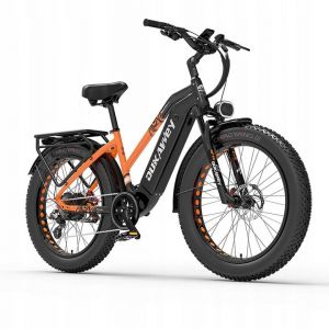 Dukawey Dm530 Plus 1000w 26" Fat Bike V&eacute;lo &Eacute;lectrique Tout-Terrain 52v 20ah Batterie Samsung 25km/H-52km/H Suv E-Bike 60-150km 89nm - Orange - Neuf