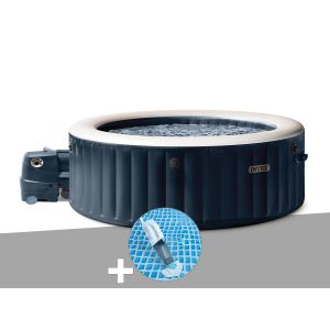 Kit spa gonflable Intex PureSpa Blue Navy rond Bulles 6 places + Aspirateur - Neuf
