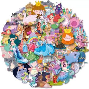 Stickers Princesse Sirene Gommettes Princesses Autocollants Enfant Fille Vsco Girl Stickers Fairy Tails Scrapbooking Sticker Velo Bouteille D'eau Stickers Kawaii Multi Colour - Neuf