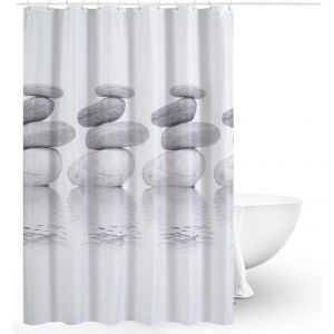 Rideaux de douche (180 cm x 180 cm), rideau de douche en tissu, rideau de douche anti-moisissure, rideau de douche imperméable, lavable en machine - Neuf