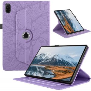 KAL-Tablette Coque Pour Honor Pad V9 11.5"" 2024 &Eacute;tuis Pu Cuir 360&deg;Rotatif Multi-Angle Stand Flip Protection Tablette Housse Pour Honor Pad V9 Coque,Violette Arbres - Neuf