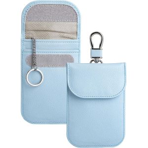2 Pi&egrave;ces Etui Anti RFID,Etui Anti RFID cl&eacute; Voiture,Blocage Signal,Pochettes Blocage Signal RFID pour Cl&eacute; Voiture,Bleu Glacier - Neuf