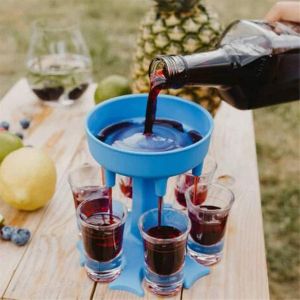 Distributeur de verres &agrave; liqueur six fa&ccedil;ons &iquest; Distributeur de cocktails, jeux &agrave; boire pour cocktails, r&eacute;unions entre filles, week-end, superbe cadeau de f&ecirc;te (bleu) - Neuf