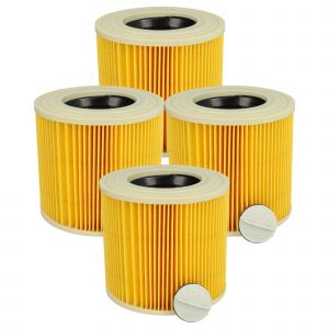 vhbw 4x filtre pliss&eacute; compatible avec K&auml;rcher WD 3.5 P Premium, WD 3.500 P, WD 3.600, WD 3.600 MP aspirateur - jaune, nettoyable - Neuf