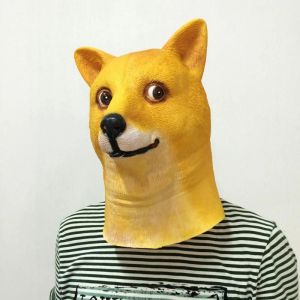 Chien Masque Vinyle Animal Plein T&ecirc;te Carlin Shiba Pour Parodie Cadeau Halloween F&ecirc;te - Neuf