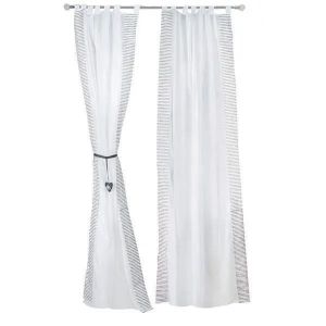 Rideau - Roba - Rock Star Baby 3 - Rayures Grises - 2 Pi&egrave;ces - Voilage 140x250 Cm - Neuf