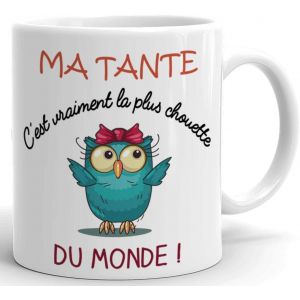 Eryi-Tasse Mug - Ma Tante C'est Vraiment La Plus Chouette Du Monde- Idée Cadeau Original Tante Anniversaire - Neuf