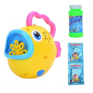Jouet a bulles electrique pour enfants, musique et lumieres eteintes, machine a bulles en forme de baleine, jouet pour enfants, poisson jaune a grande bouche - Neuf