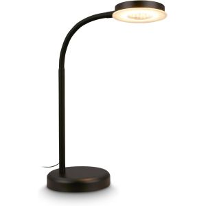 Kal-- Lampe De Table Led Tactile, À Intensité Variable Par Paliers, Orientable, Lampe De Chevet, De Bureau, De Salon À Poser, Lampe À Poser, Table Salon, 13x55,5 Cm, Noir - Neuf