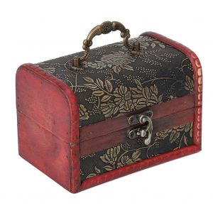 Boite a bijoux carree vintage, vitrine decorative en bois faite a la main - Neuf