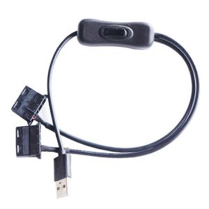 Câble adaptateur USB 5V vers double ventilateur Molex 4PIN avec répartiteur Switch Y - Neuf