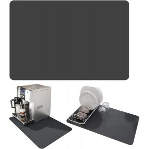 Tzf-Tapis Egouttoir Vaisselle Absorbant 50 X 40 Cm Tapis Vaisselle Absorbant S&eacute;chage Rapide Tapis Absorbant Vaisselle Antid&eacute;rapant Tapis De S&eacute;chage Pour Machine &Agrave; Caf&eacute; Vaisselle (Gris Fonc&eacute;) - Neuf