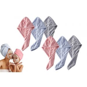 Lot De 6 Serviettes En Microfibre Pour Cheveux Pour Femmes, S&eacute;chage Rapide, Anti-Frisottis, En Polaire Corail, Pour Soins Capillaires - Neuf