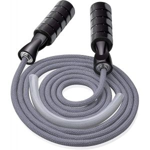 2024 Corde À Sauter, Entraînement Professionnel À La Corde À Sauter En Coton Lesté, Réglable Sans Enchevêtrement Avec Des Roulements À Billes Cordes À Sauter D¿Exercice Pour Le Cardio, Endurance T - Neuf