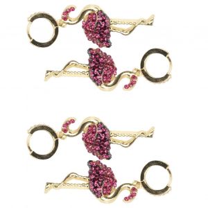 2 Paires Boucles D¿Oreilles Diamant Flamant Rose Goutte Dangle Allmatch Mode Décoration D¿Oreille - Neuf