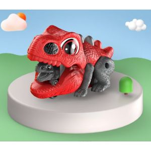 Voiture Catapulte Dinosaure Rouge Pour Enfants, Voiture De Presse À Roue Libre, Jouet Pour Enfants, Jouets Éducatifs Interactifs Parents-Enfants - Neuf