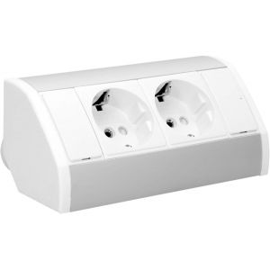 Ytfhg-Orno Ae-9005(Gs) Multiprise Electrique Coin Idéal Pour Cuisine, Bureau Et Plan De Travail, Montage En Saillie À 45°, Prise Allemande (Schuko) 3680w - Neuf