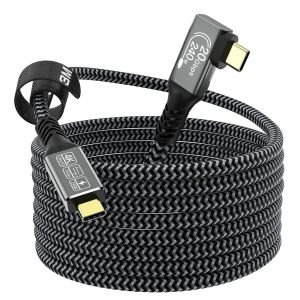 Cable Usb C 3M,Usb 3.2 20Gbps 240W Câble Usb C Charge Rapide,Transmission Video 4K@144Hz Câble Usb C Vers Usb C Cable Usb C Coudé Pour Smartphone Mobiles, Moniteurs,Laptop,Câble Us[CAB9161391] - Neuf