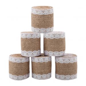 Rouleau De 2 M De Toile De Jute Naturelle De 6 Cm De Large, Ruban En Dentelle En Forme De Cour, Decoration De Mariage Pour La Maison - Neuf