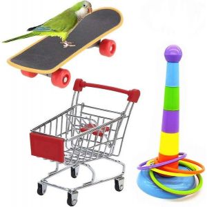 Ensemble De Jouets Interactifs Pour Oiseaux 3 Pièces Pour Perruches - Basket-Ball Engageant, Plaisir Rempli De Collations, Favorise La Coordination Et La Curiosité - Neuf