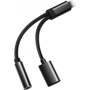 2 in 1 USB C to Jack Adapter Charging Type C to 3.5mm Headphone Quick Charge PD 60W Aux Audio for iPhone 16/15 Pro Max,Galaxy,Huawei,Google,Xiaomi,etc (Black) - Neuf