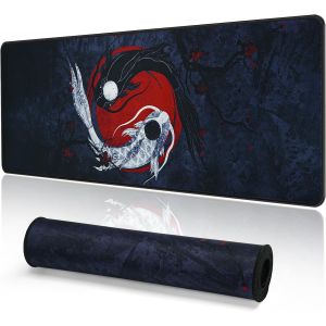 TIANYI-Tapis de Souris de Jeu Japonais XXL 800 x 300 mm Grand Tapis de Bureau Bords Cousus Imperméable Antidérapant pour PC, MacBook, Ordinateur Portable Améliore la précision et la Vitesse. (A4) - Neuf