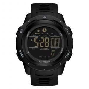 Montre Numérique Pour Homme, Étanche, Avec Podomètre, Compteur De Pas, Compteur De Calories, Chronomètre, Alarme, Rétroéclairage Led Et Compte À Rebours, Noire. - Neuf