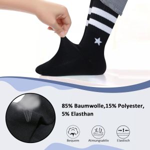 Kalanka-Chaussettes Enfants Gar&ccedil;ons Filles Chaussettes De Sport Football Coton Unisexe Chaussettes Color&eacute;es Chaussettes De Compression Enfants Respirantes Chaussettes De Tennis 12 Paires - Neuf