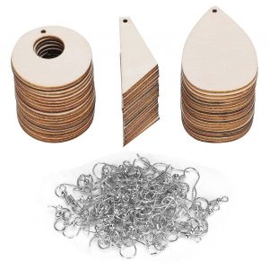 Boucles D'oreilles En Bois Inachev&eacute; Blanc En Forme De Larme Bricolage Pendentifs &Eacute;l&eacute;gant Fait &Agrave; La Main Fournitures - Neuf