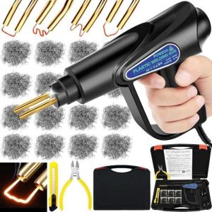 POWZOO 80W Soudage plastique Machine,Kit de Reparation avec 800Pcs 6 Sortes Agrafeuse Chaud,Soudure Plastique,Reparation de Pistolet - Neuf